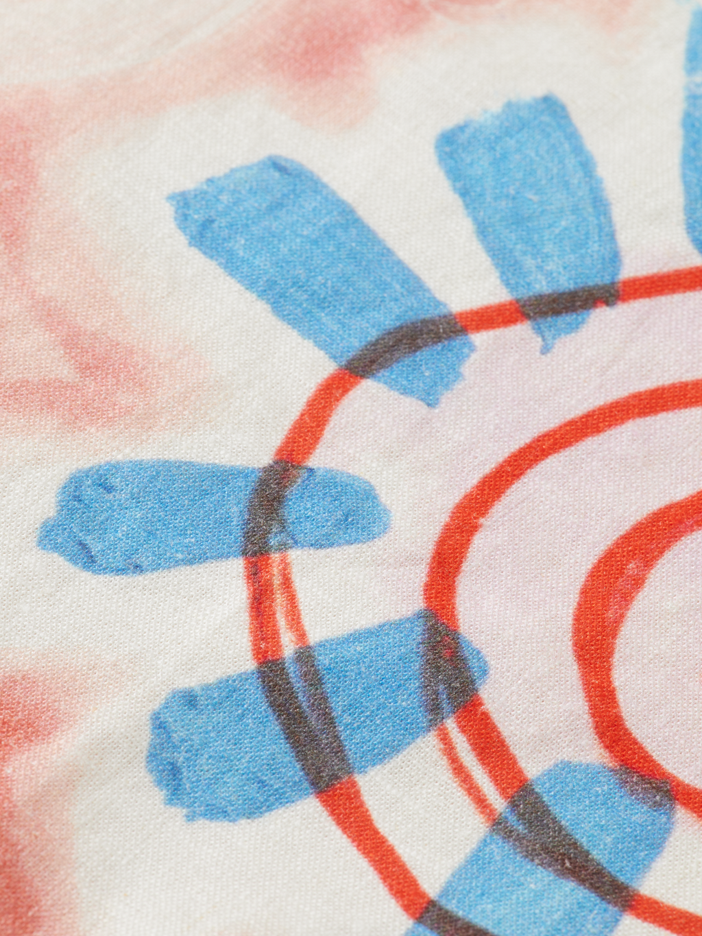 Abstract Sun Printed Linen Midi Dress