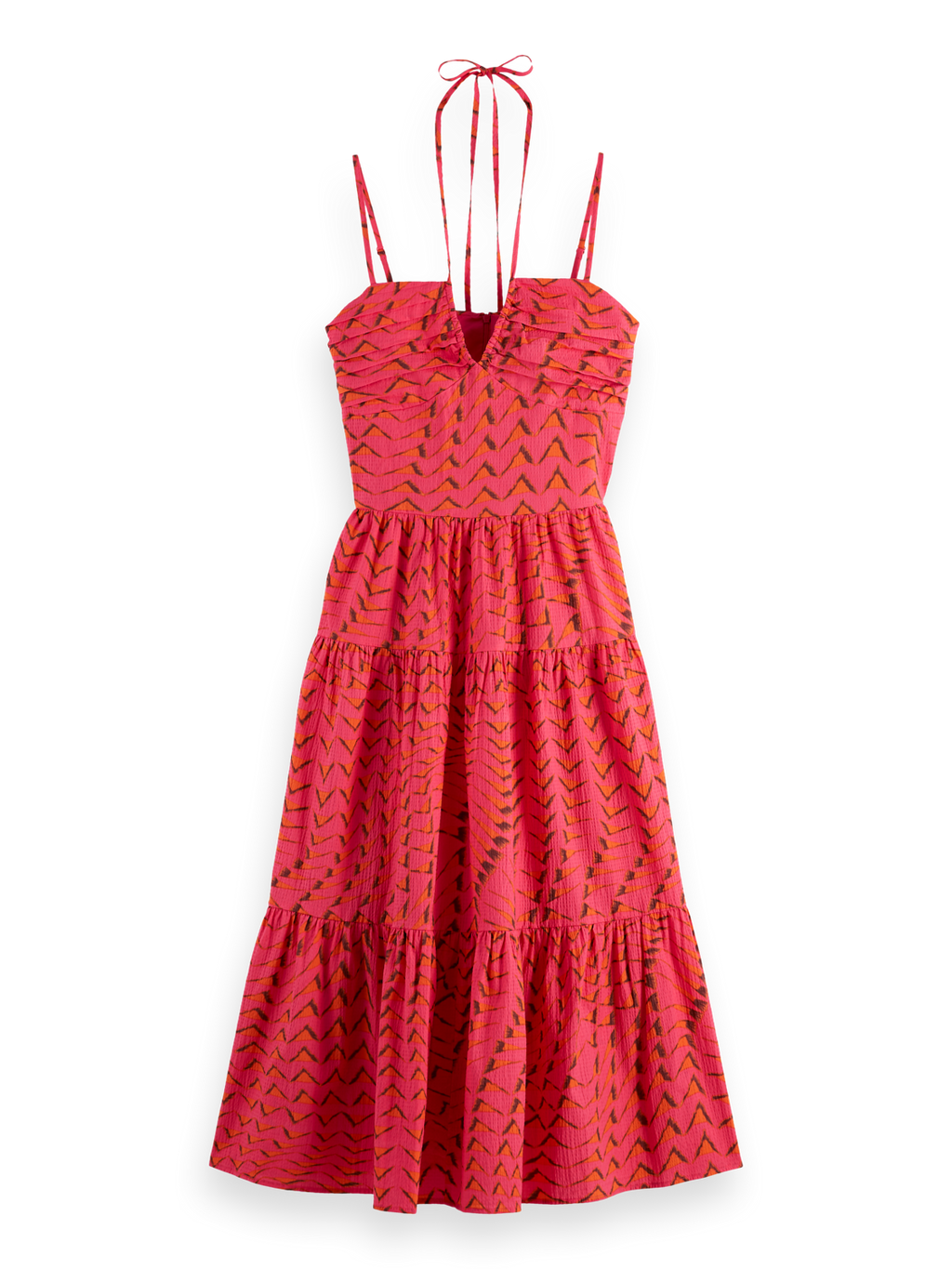 Cotton Seersucker Midi Dress