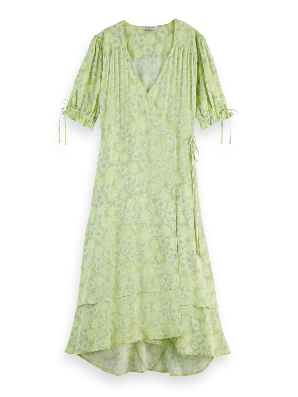 Floral Printed Midi Wrap Dress