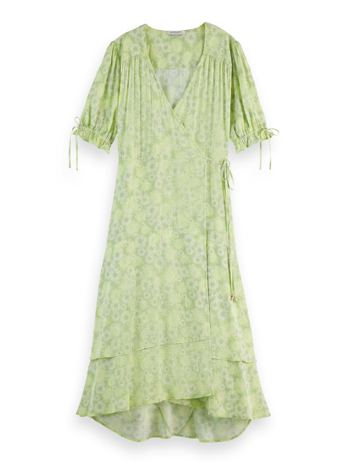 Floral Printed Midi Wrap Dress