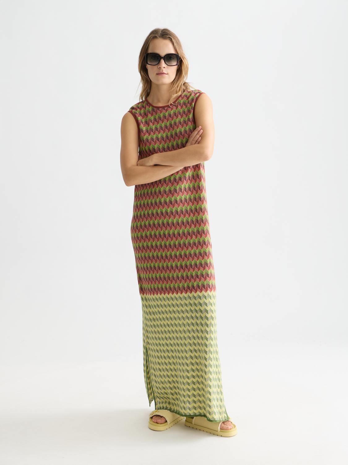 Scotch & Soda Ufu01420t Sleeveless Long Dress Green M Woman