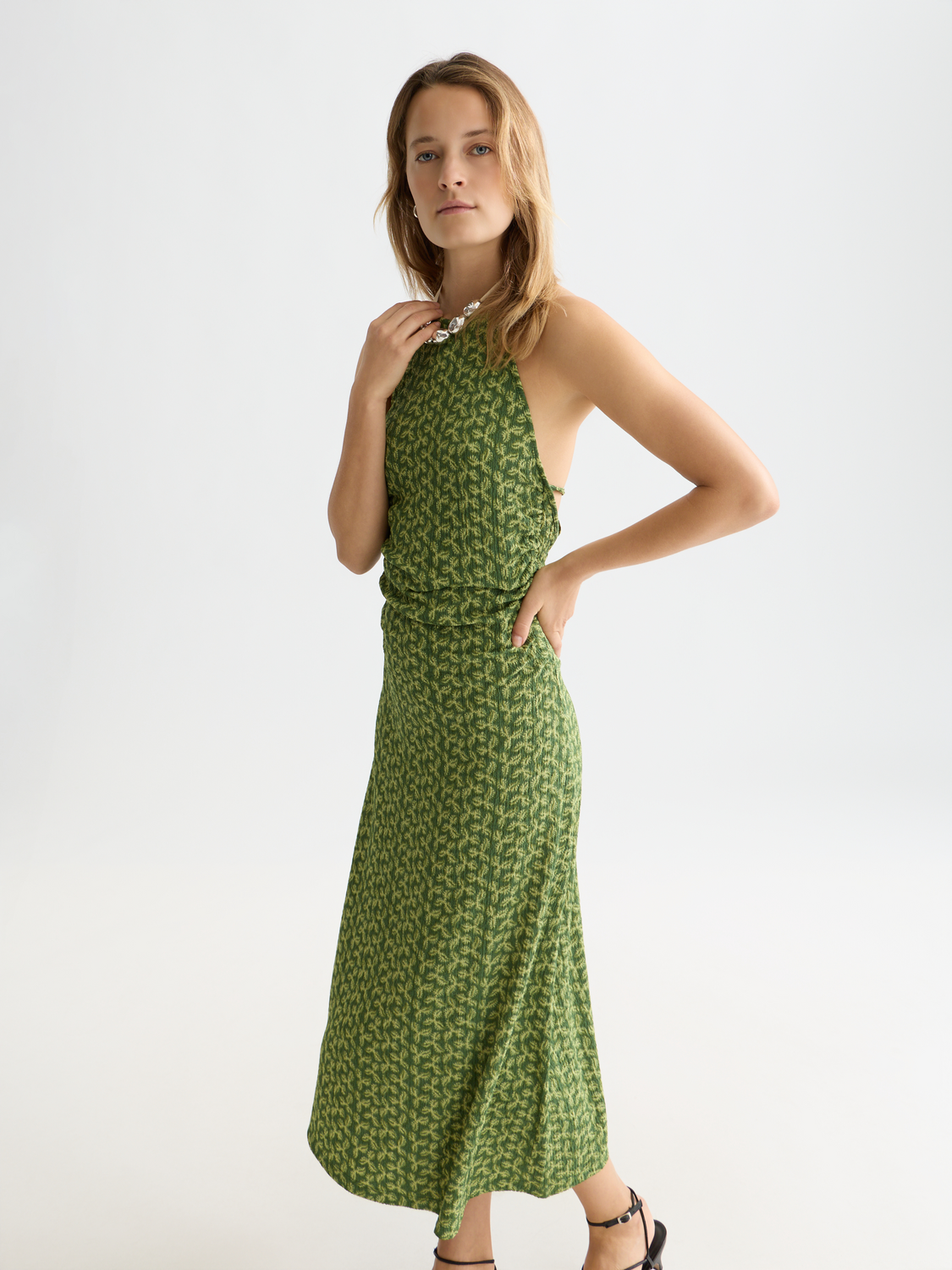 Open Back  Midi Dress