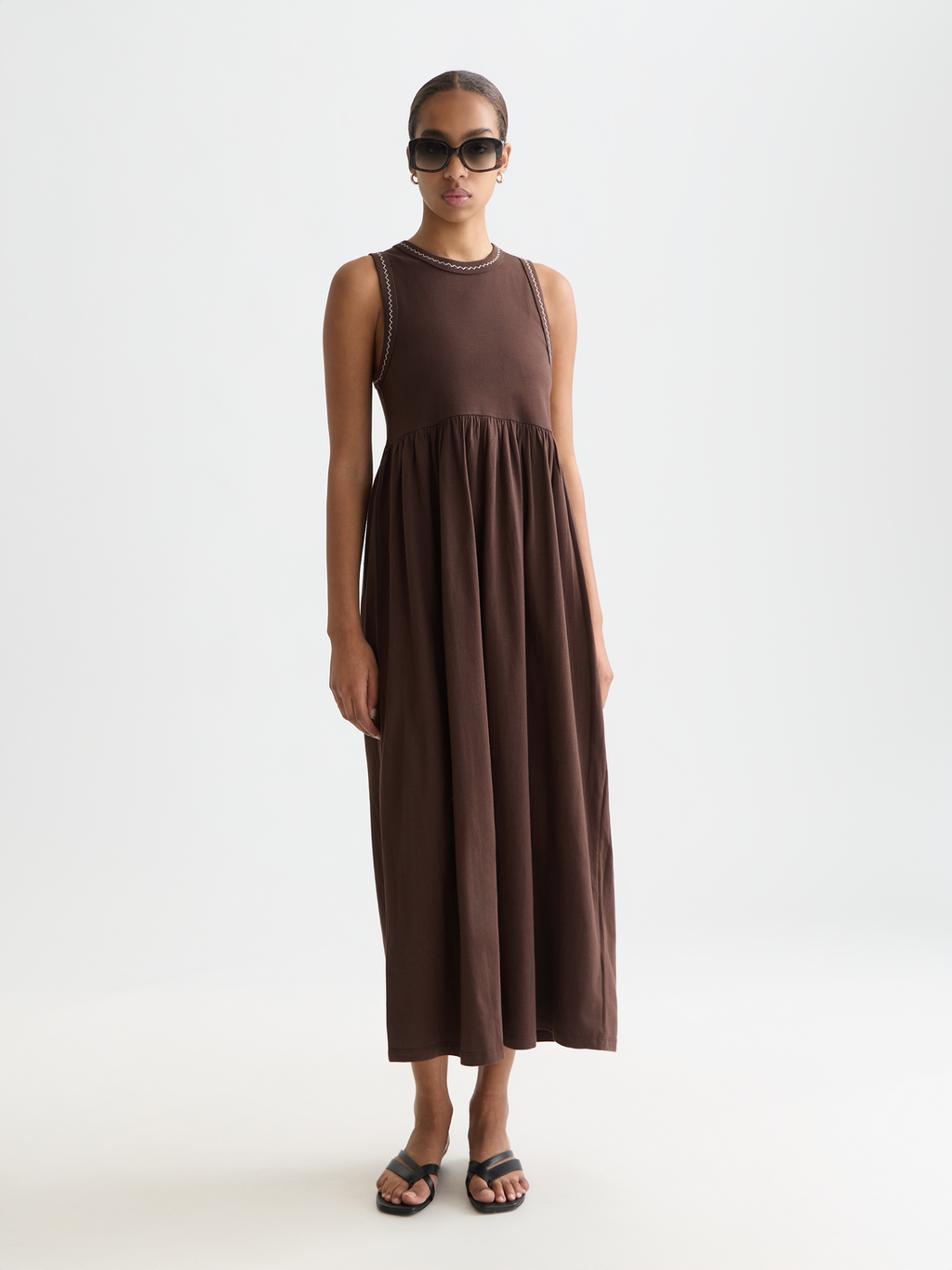 Scotch & Soda Ufu01424t Sleeveless Midi Dress Brown XL Woman
