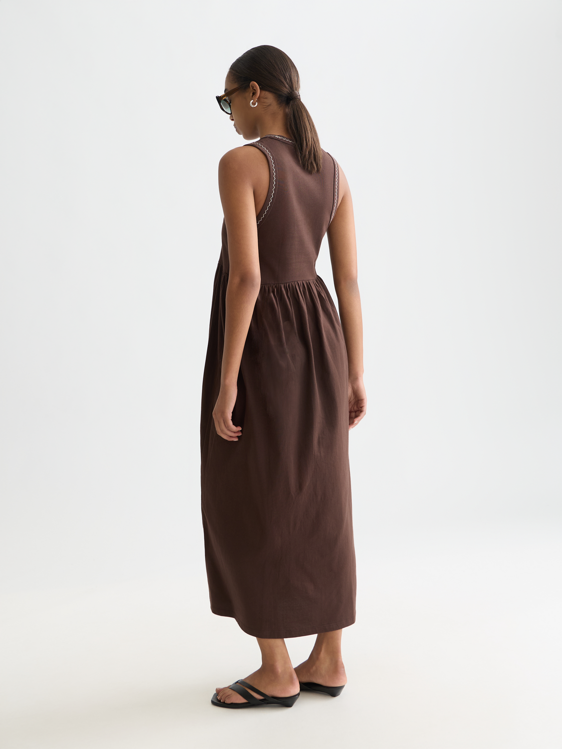 Scotch & Soda Ufu01424t Sleeveless Midi Dress Brown XL Woman