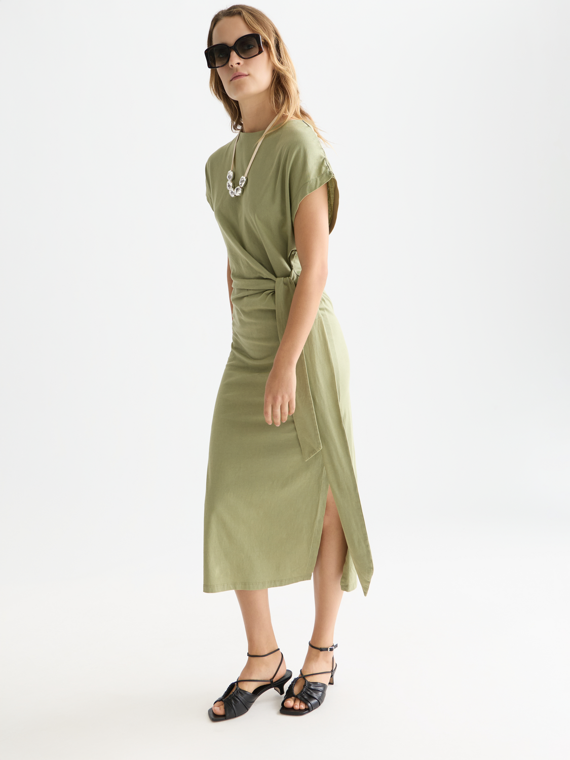 relaxed midi dress Womens Black Relaxed Fit Midi Tank Dress