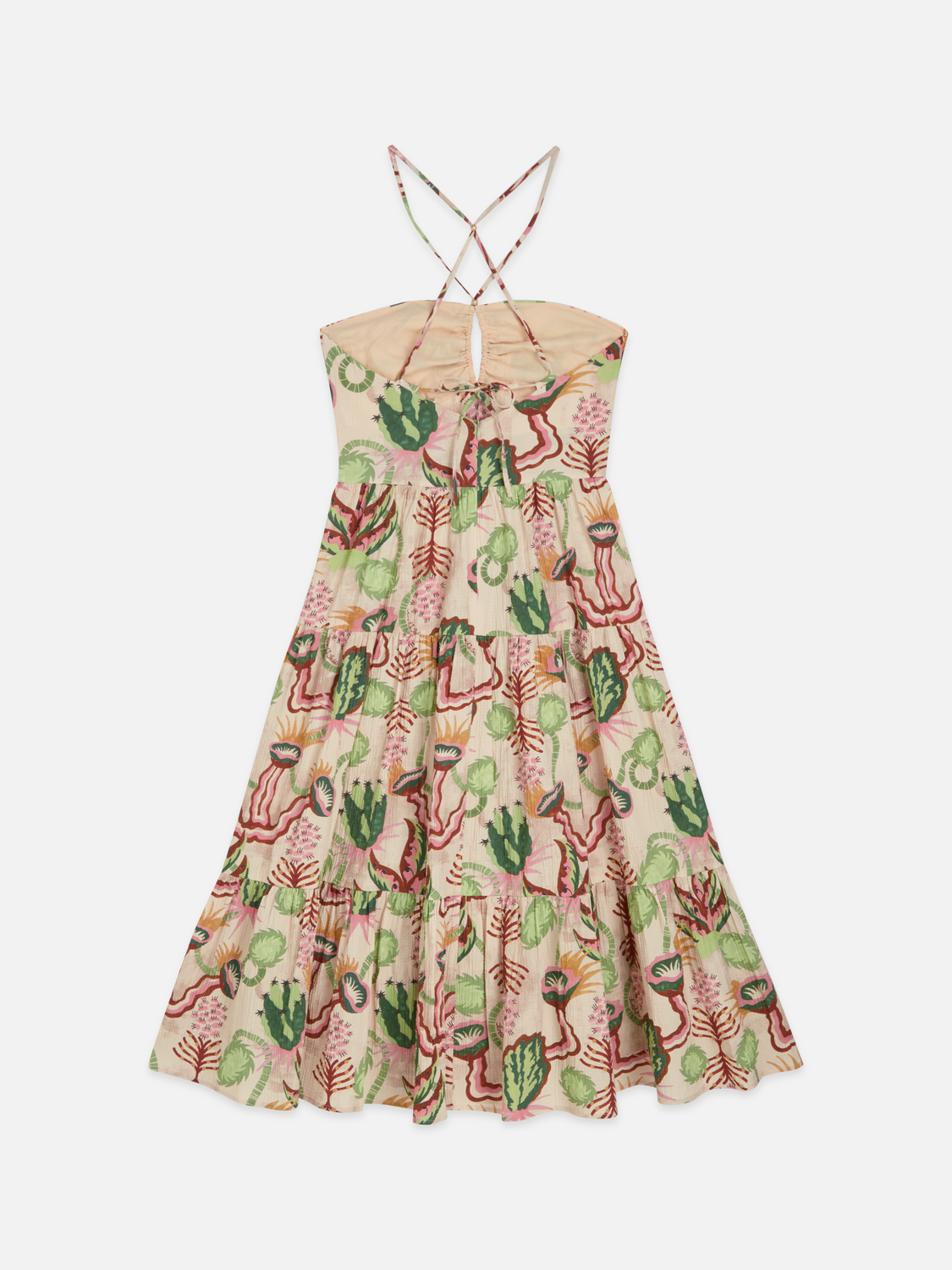 Cotton Seersucker Keyhole Halter Midi Dress Scotch & Soda Cotton Seersucker Keyhole Halter Midi Dress Scotch & Soda