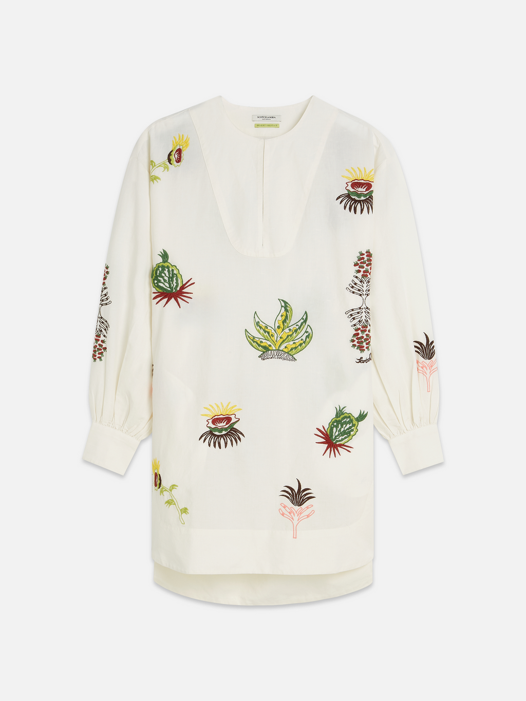 Embroidered Short Bib Dress