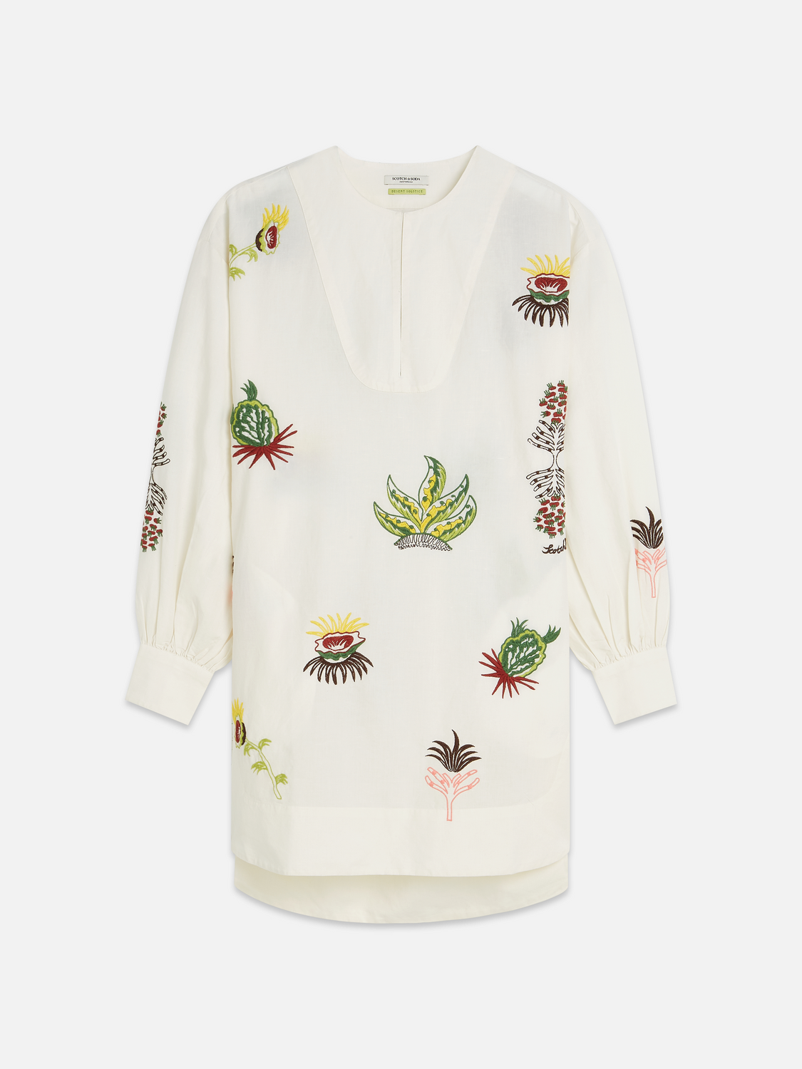 Embroidered Short Bib Dress