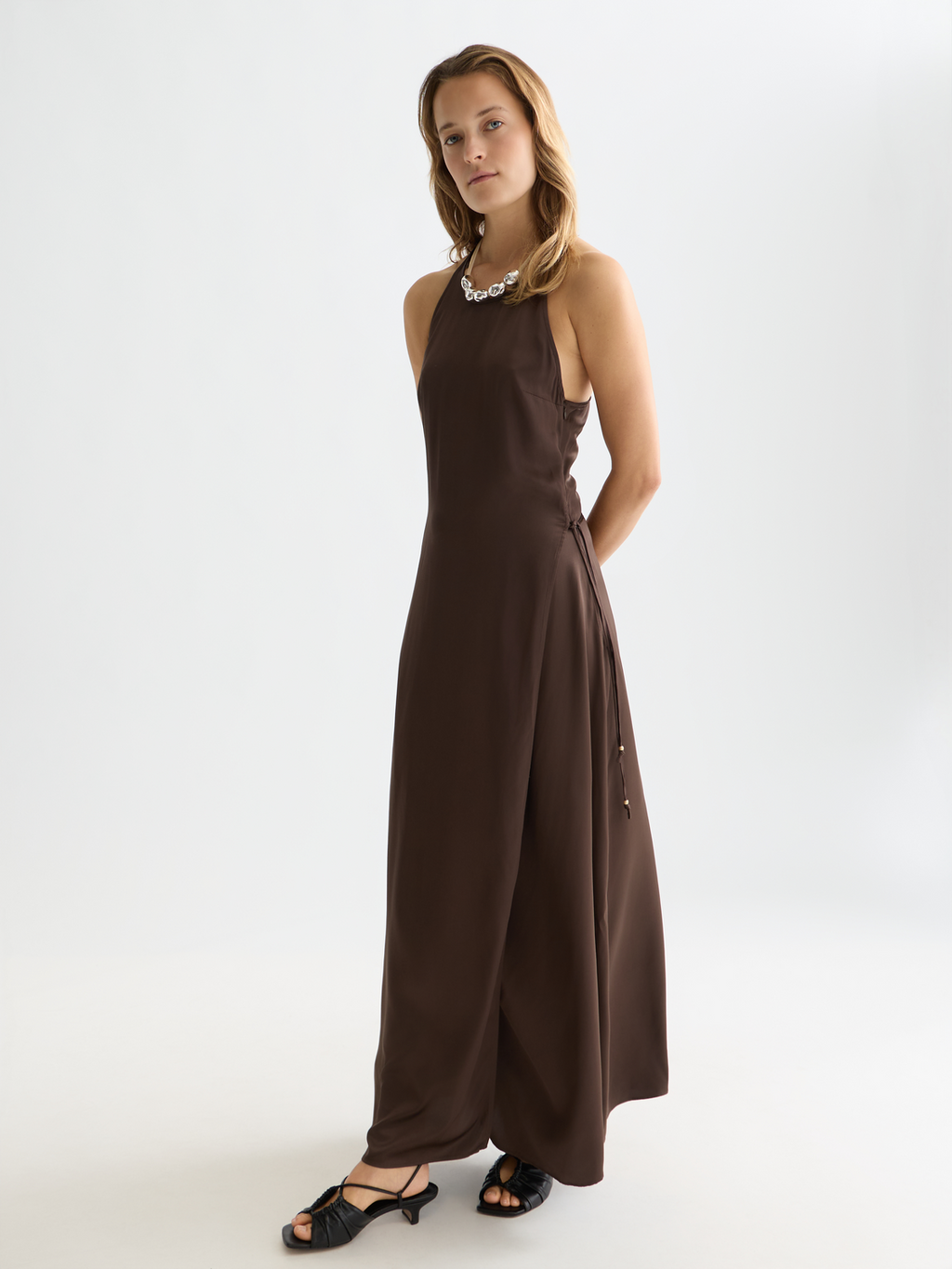 Viscose Maxi Cami Wrap Dress Hot Fudge / 42