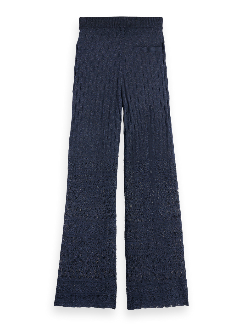 Metallic Pointelle Knit Trouser