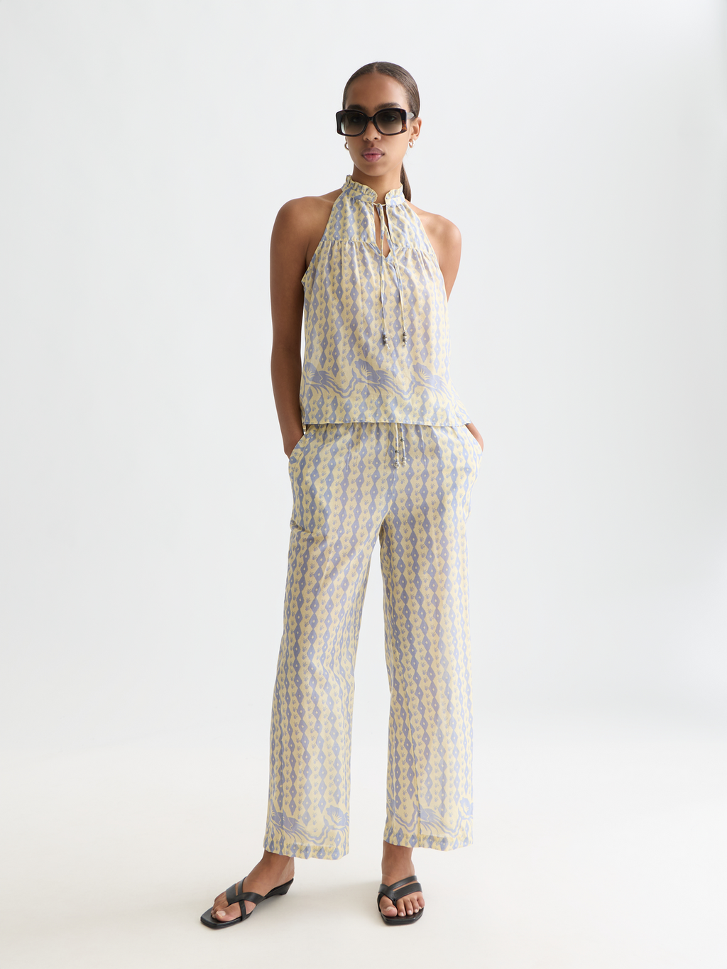 Gia - All Over Printed Cotton Voile Pants