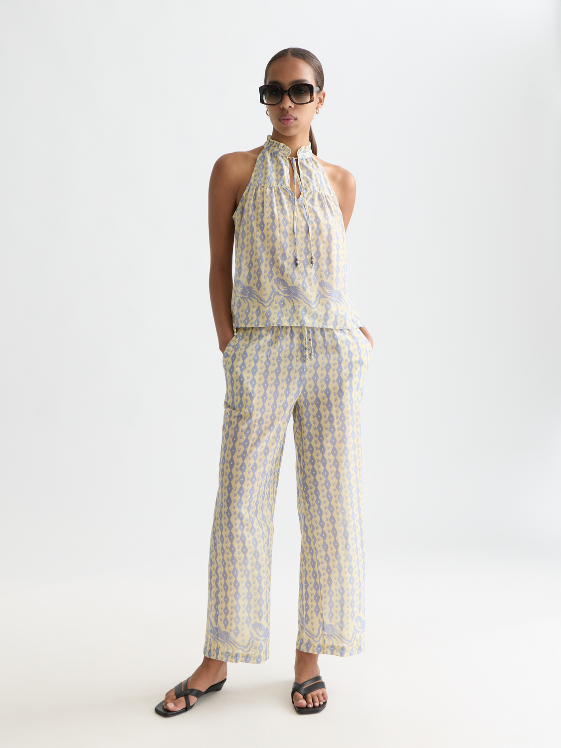 Gia - All Over Printed Cotton Voile Pants