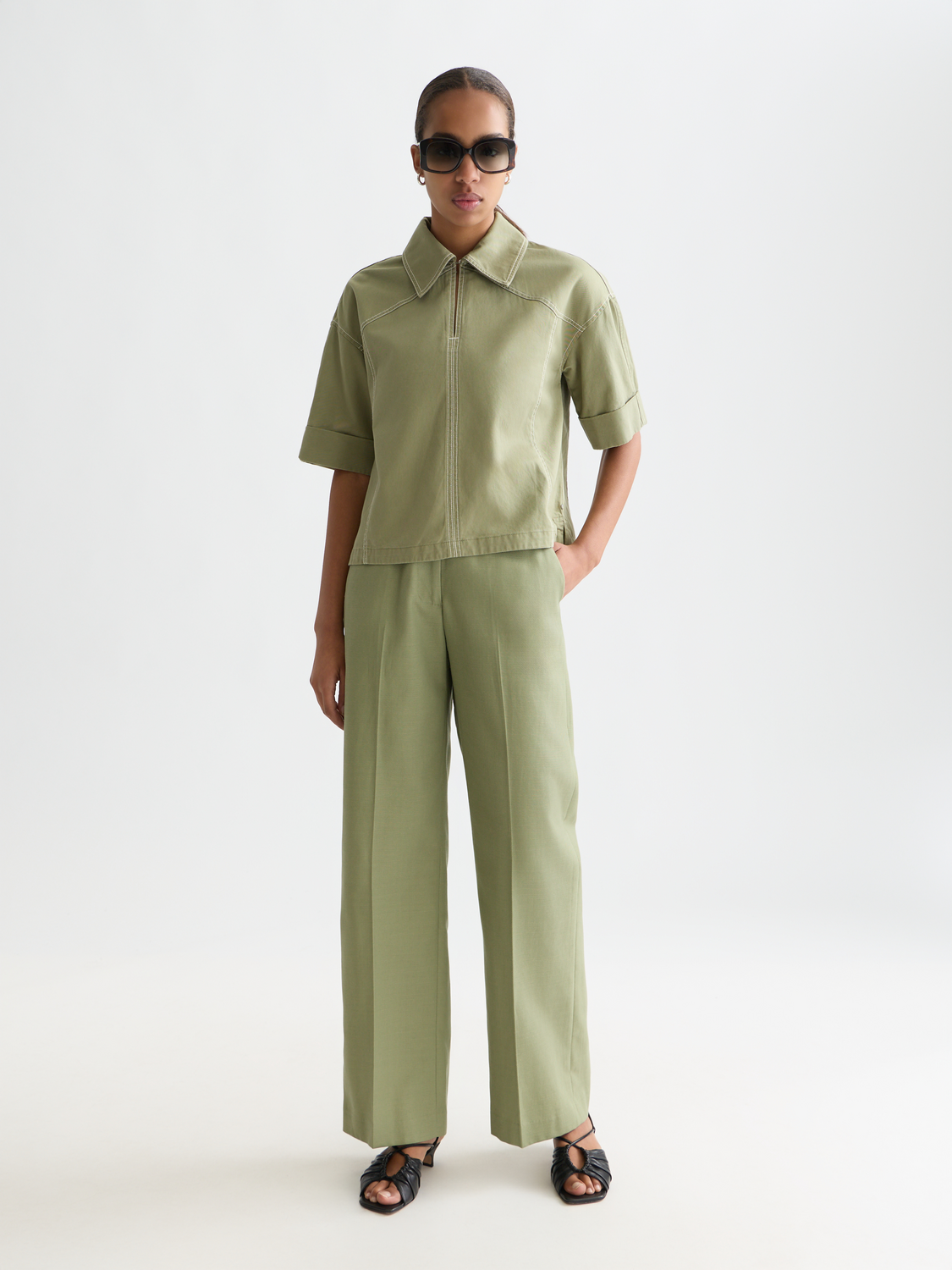 Edie - High Rise Wide Leg Pants