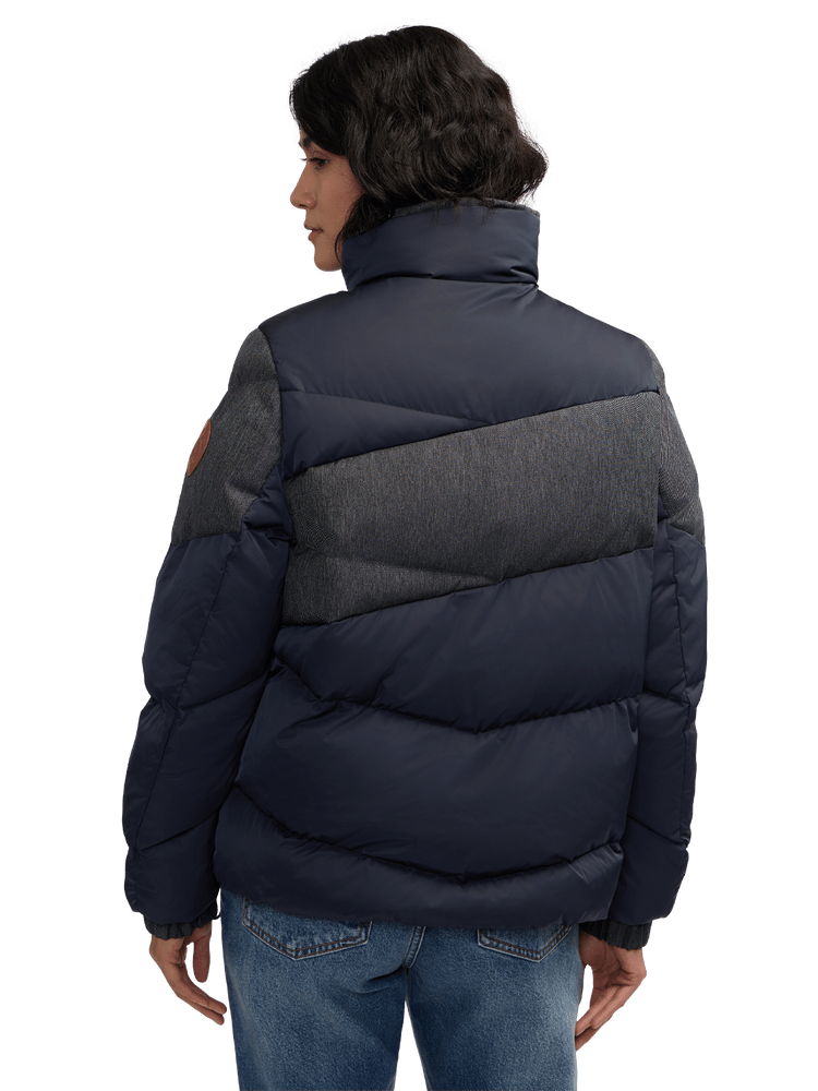 Skyla Boxy Mixed Media Denim Puffer Jacket