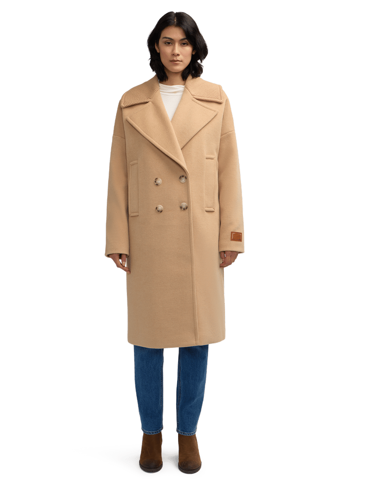 Sigrid Knit Collar Long Oversized Coat