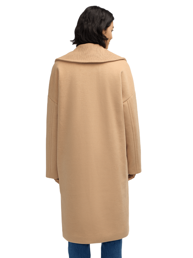 Sigrid Knit Collar Long Oversized Coat