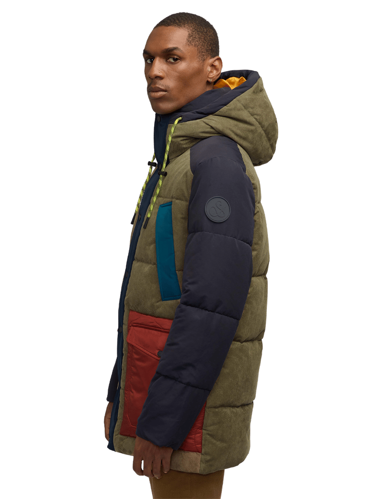 Arza Mixed Media Quilted Parka Scotch Soda