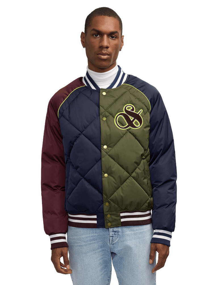 Quilted green bomber jacket online