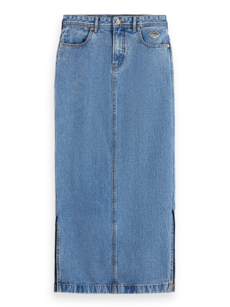 Low Rise Denim Maxi Skirt | Lakehouse
