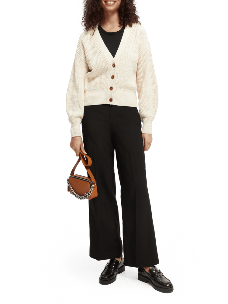 Knitted Puffy Sleeve Cardigan | Scotch & Soda