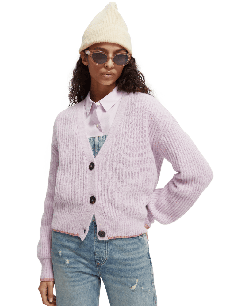 Fuzzy Boxy-Fit Knitted Cardigan | Scotch & Soda