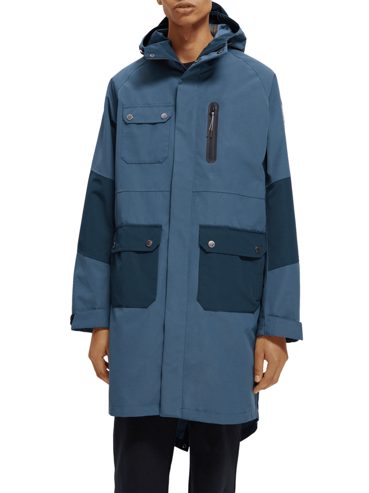 Colour block raincoat sales