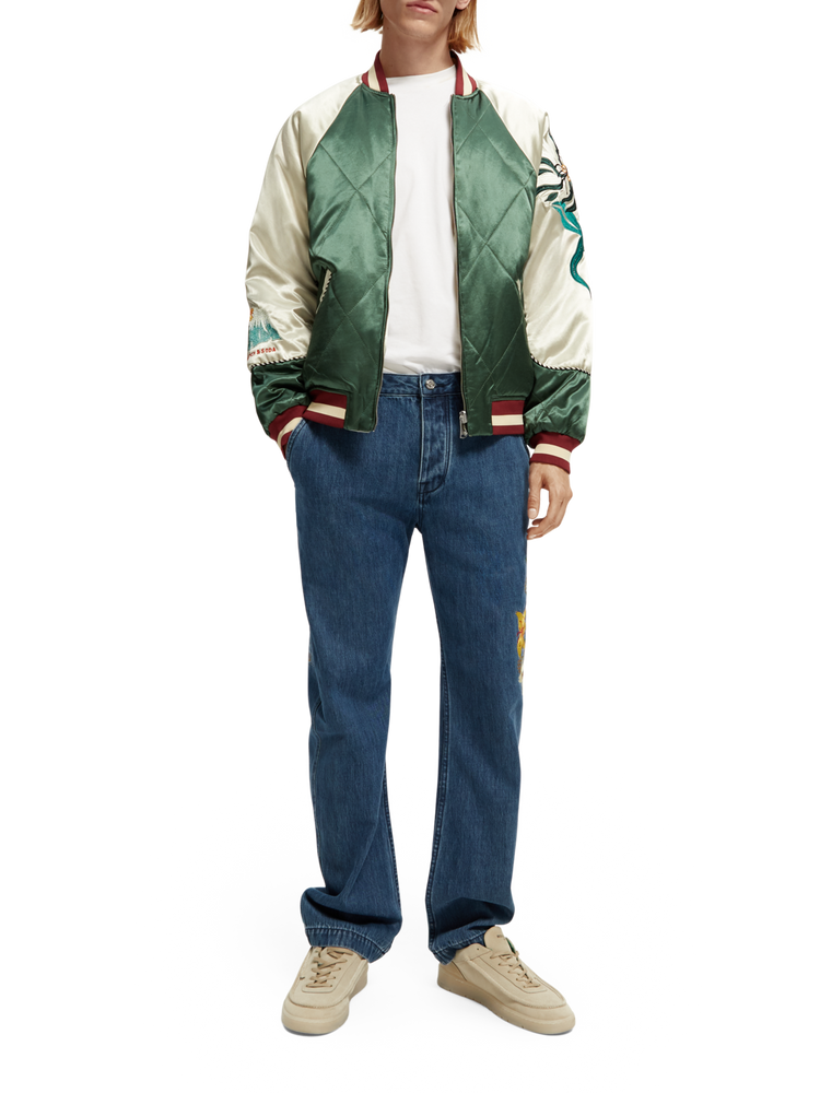 Scotch and soda green bomber jacket clearance