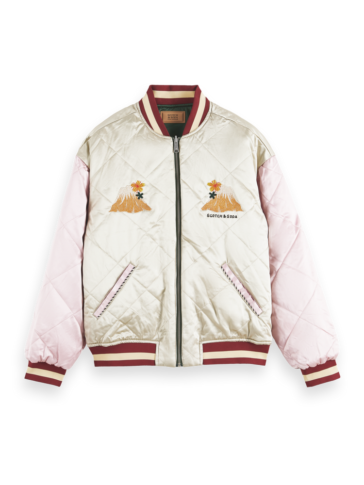 Scotch and soda satin bomber jacket discount